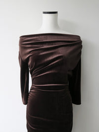 shirring drape velour dress