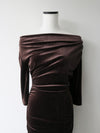 shirring drape velour dress