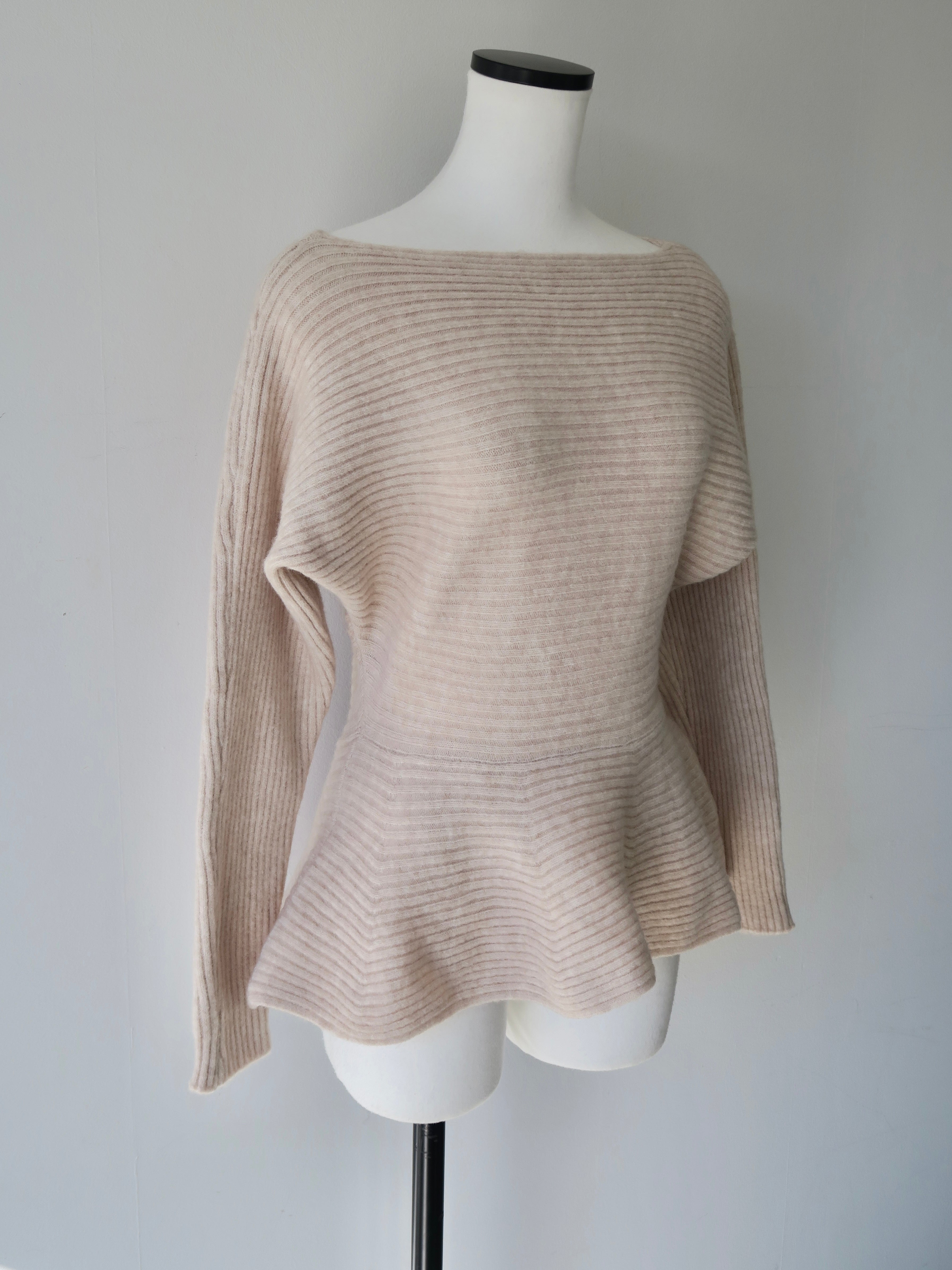 textured peplum knit set – célon