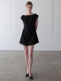 boat neck tweed mini dress (POP UP)