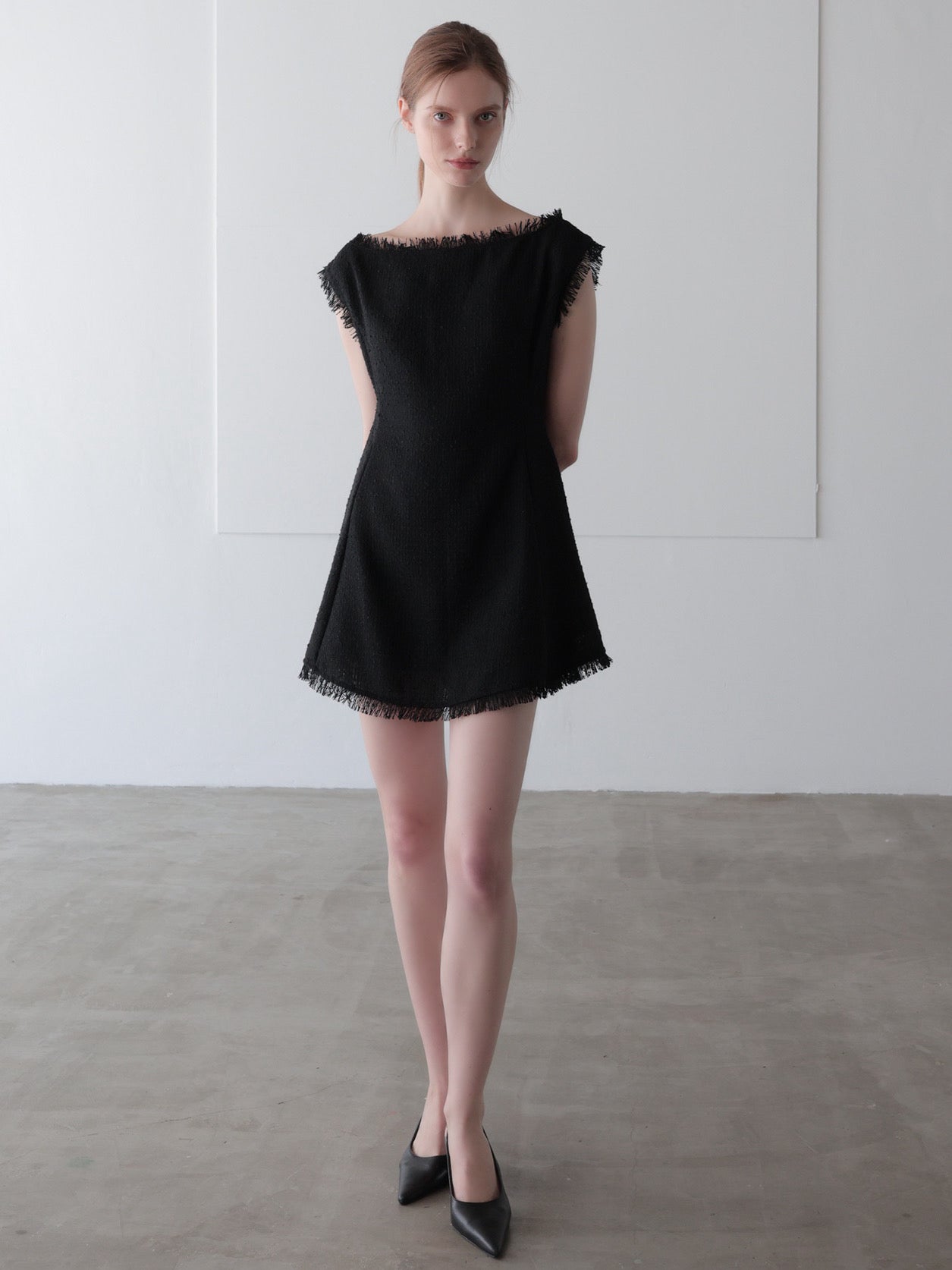 boat neck tweed mini dress (POP UP)