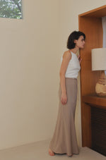 matte satin long skirt