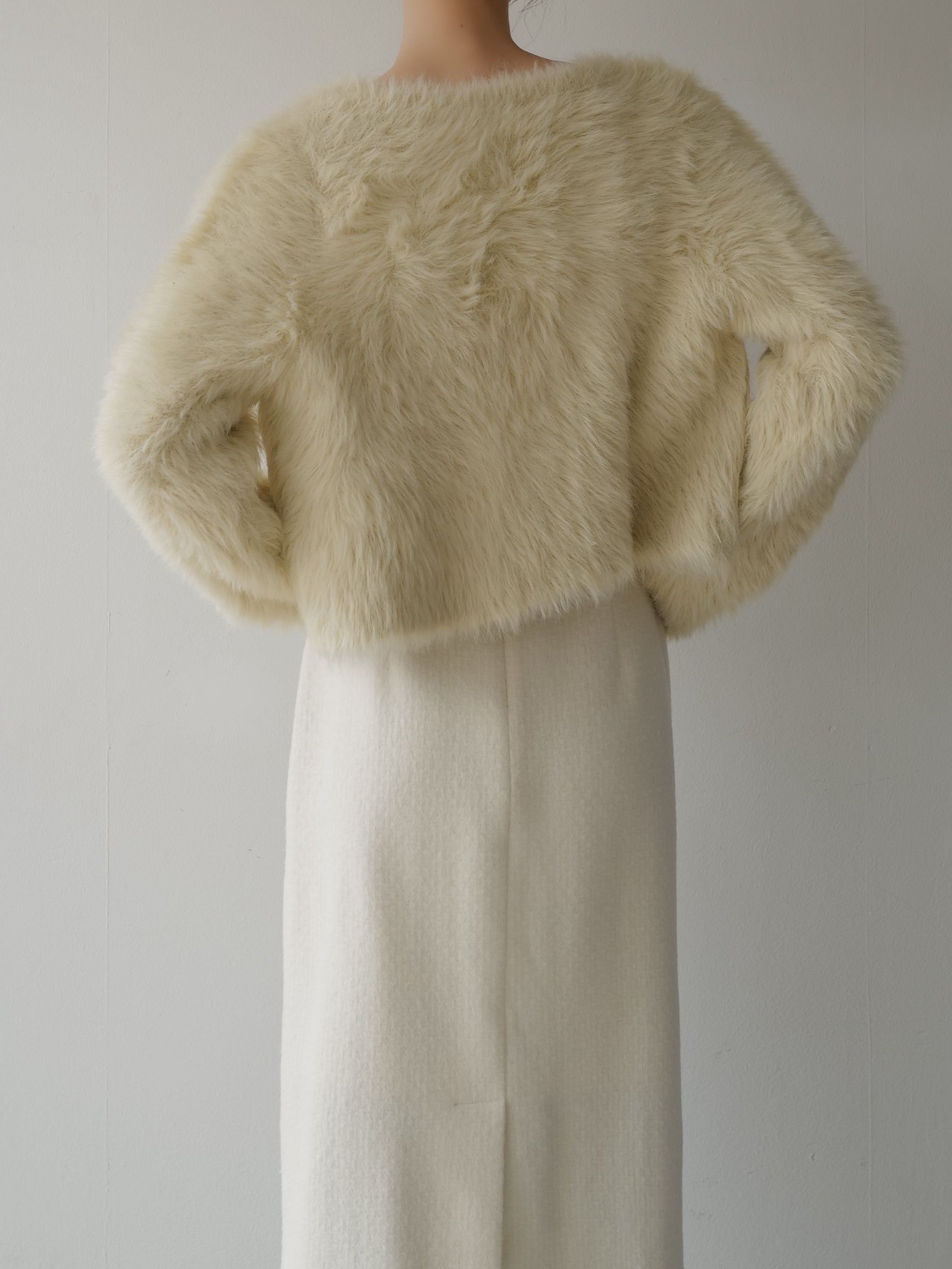 mink-like fur cardigan