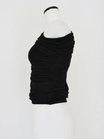 one shoulder ruched tank