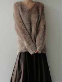 fuzzy v neck sweater