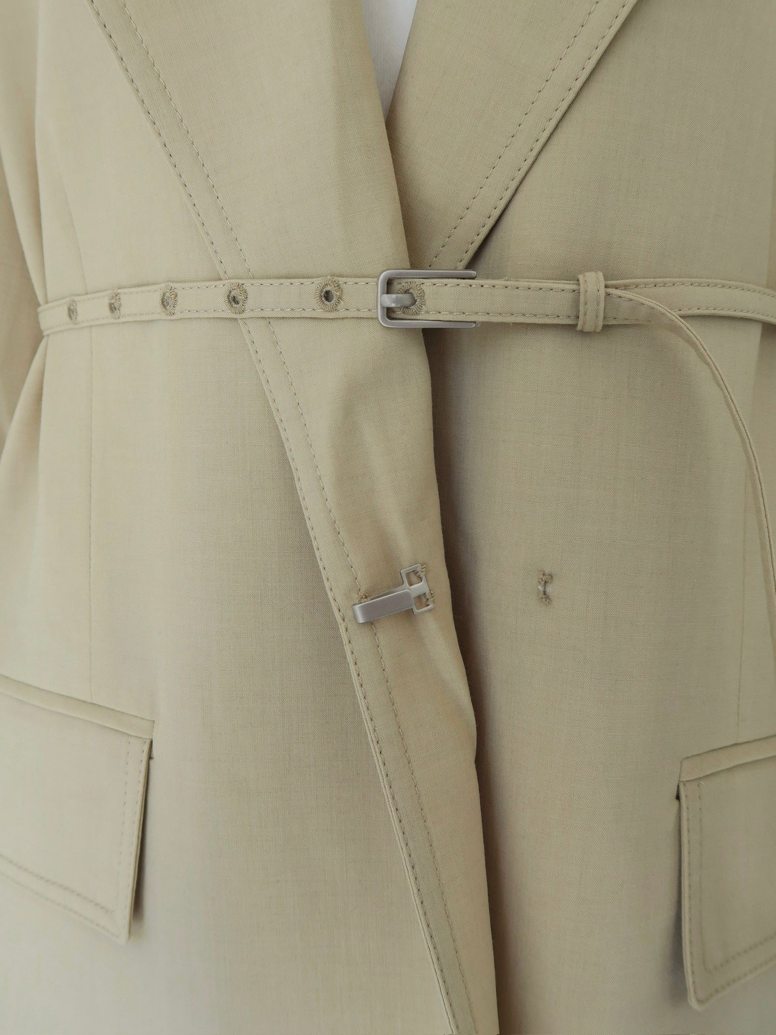 wool belted tailored jacket