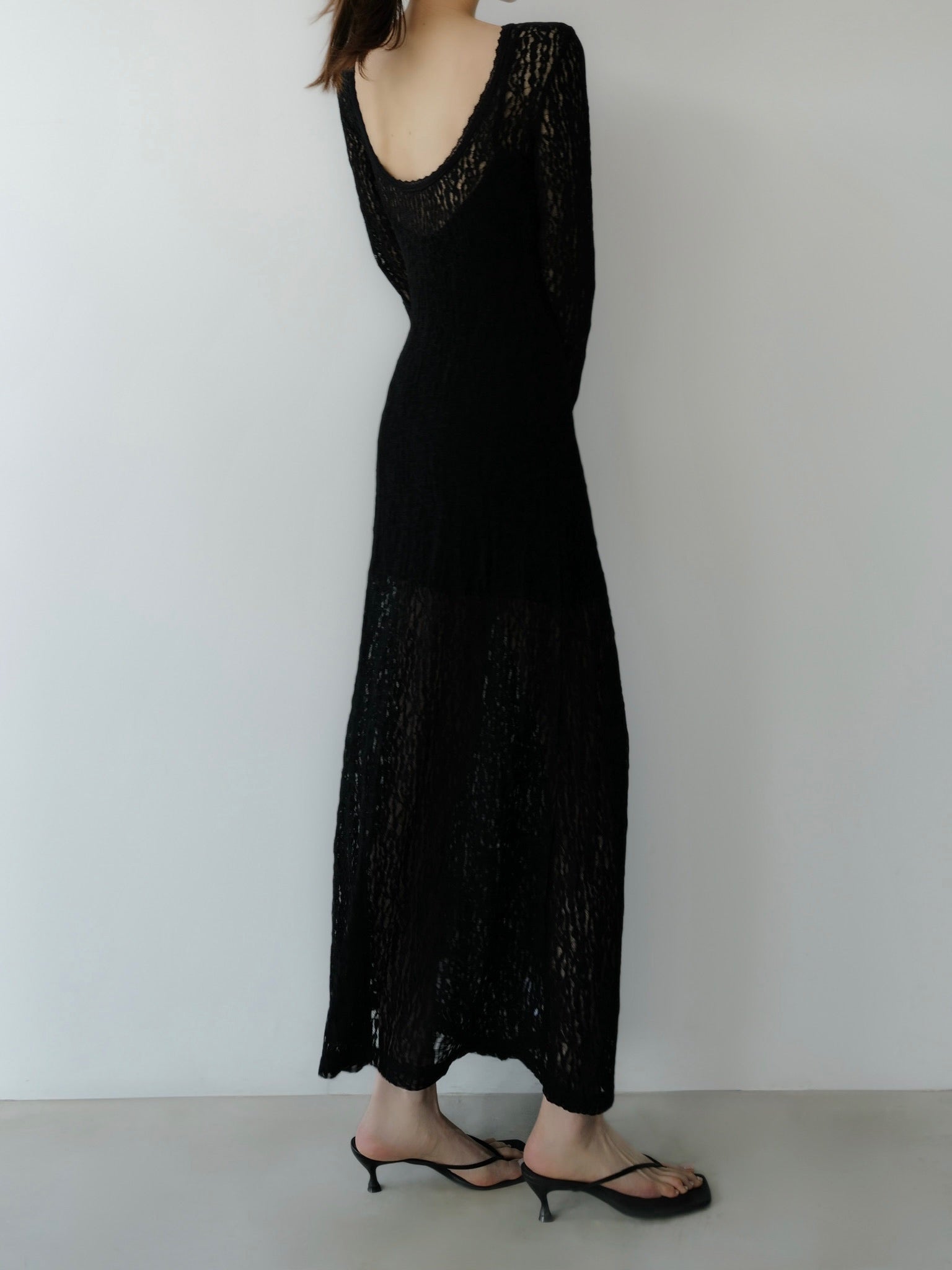 romantic lace sheer back dress