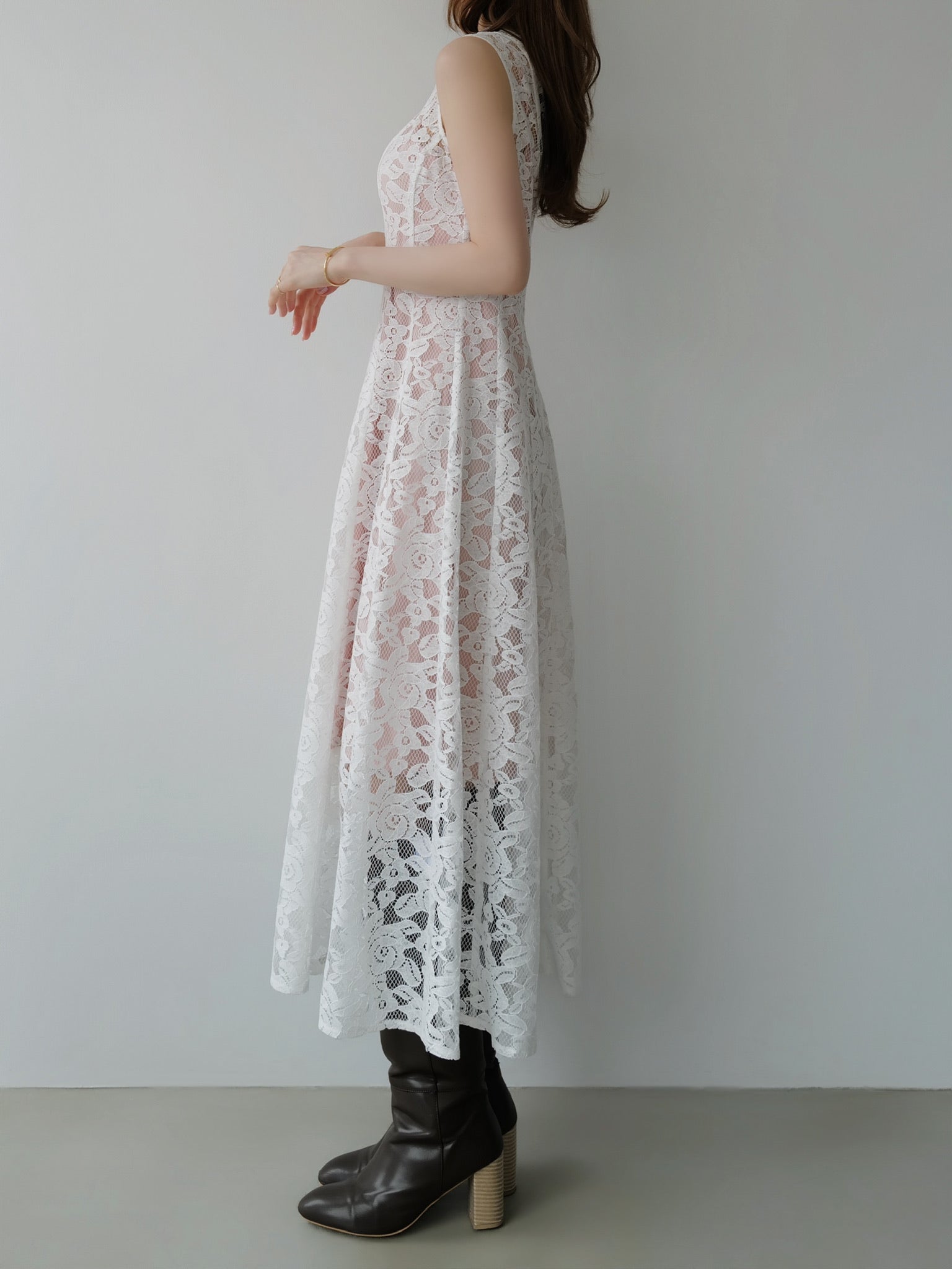 classic lace long dress