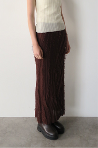 sample sale / fringe knit tight skirt