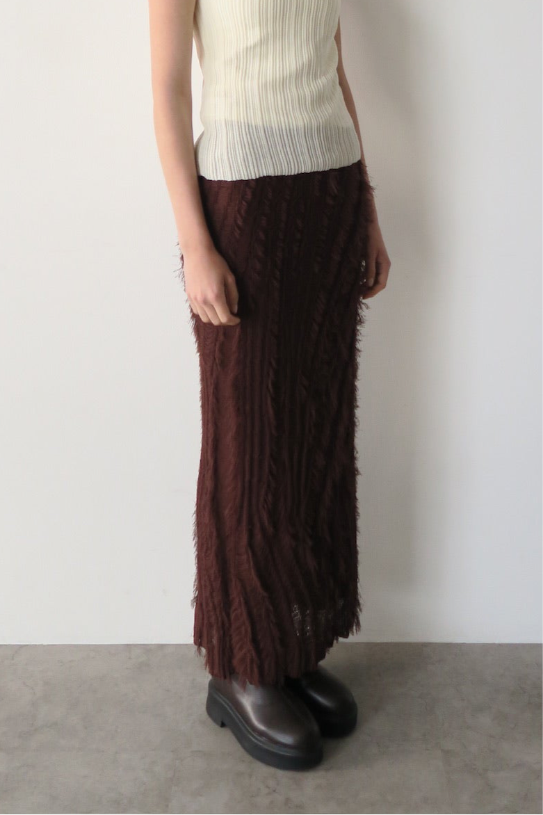 sample sale / fringe knit tight skirt
