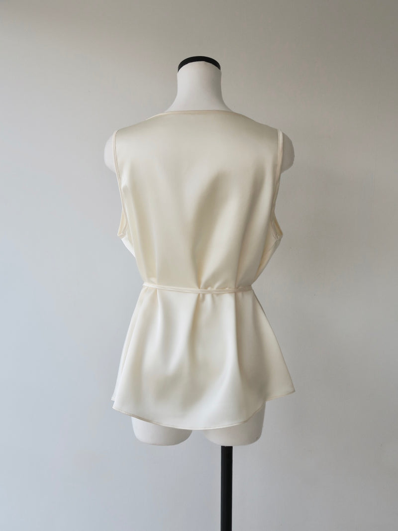 cowl neck satin tank