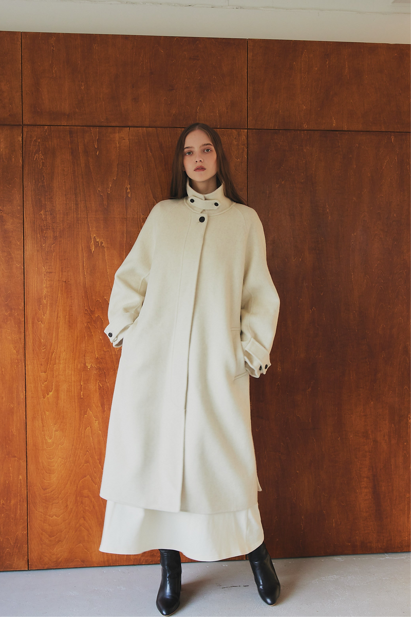 cashmere stand collar coat