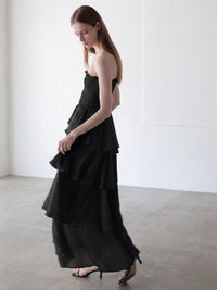 frill tiered maxi dress