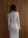 softly ruched long sleeve shirt