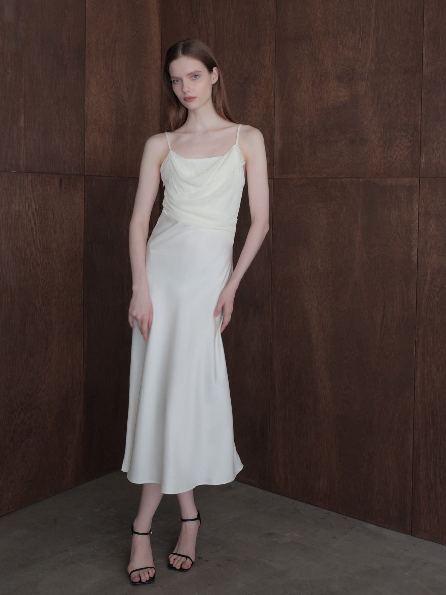 minimalist pleated long dress