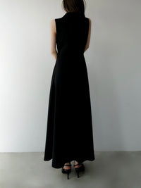 shawl collar sleeveless dress