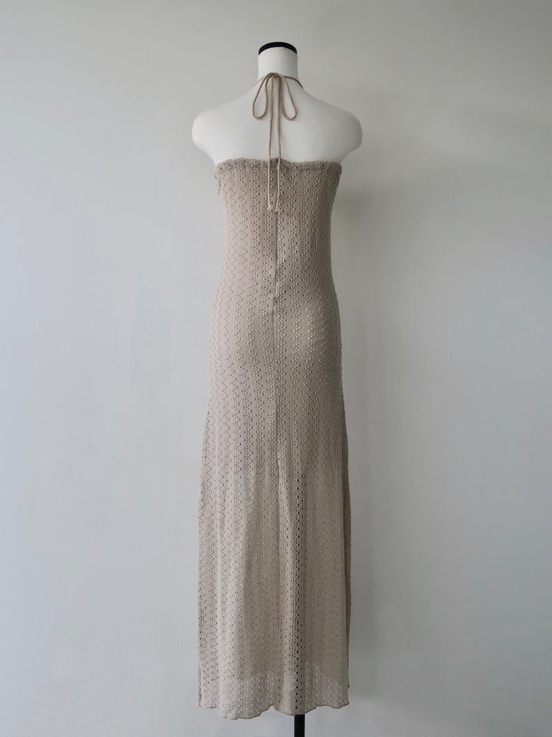 openwork halter dress