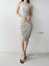 luminous gathered dress