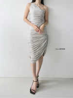 luminous gathered dress