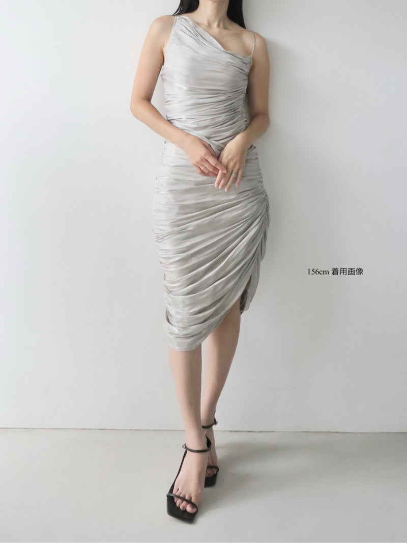 luminous gathered dress