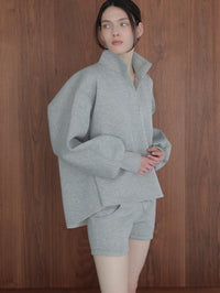 open neck sweat top