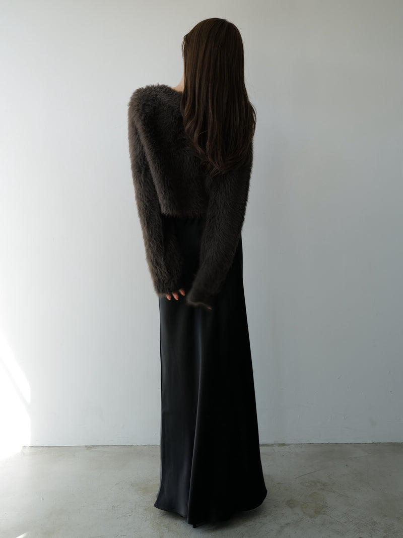 mink-like fur cardigan