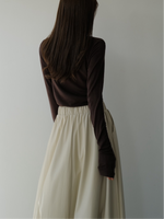 cowl silhouette stretching tops