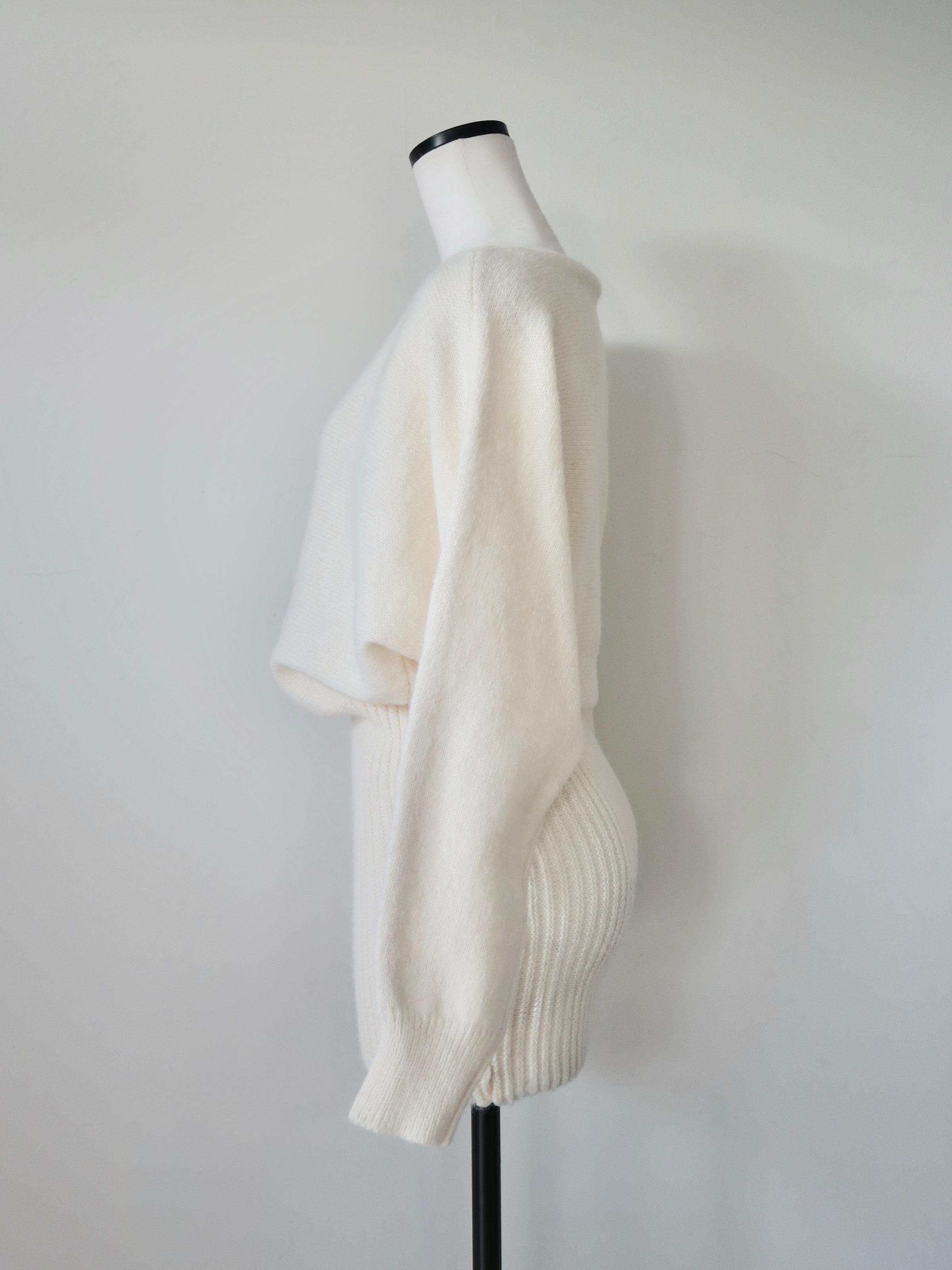 one shoulder knit mini dress