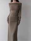softly ruched long sleeve shirt