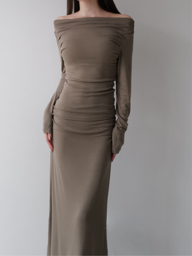 softly ruched long sleeve shirt