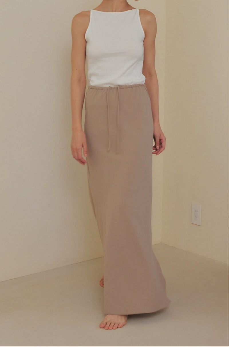 matte satin long skirt