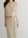 raw hem single vest