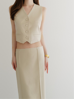 raw hem single vest