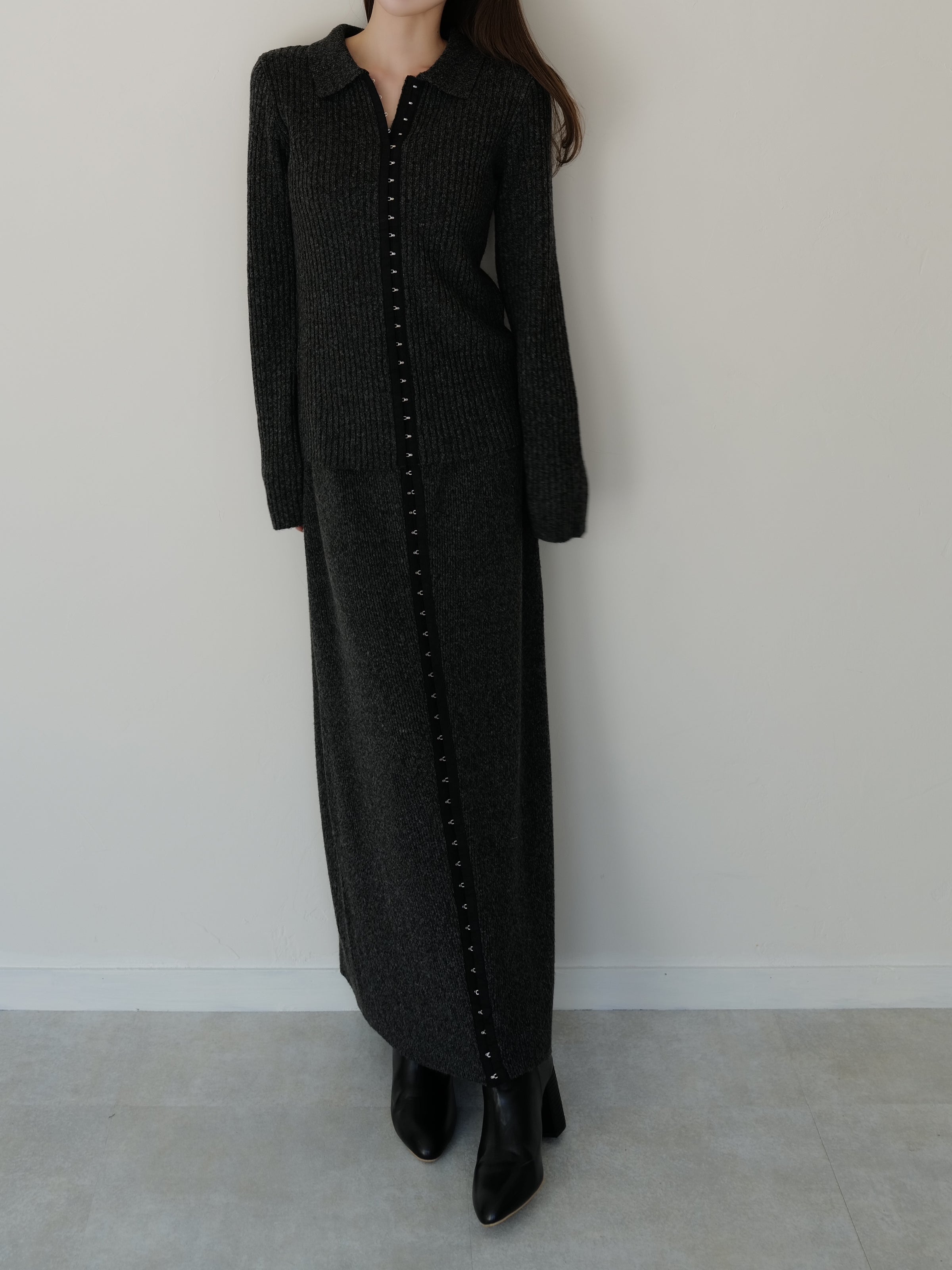 summer sale / hook rib knit skirt
