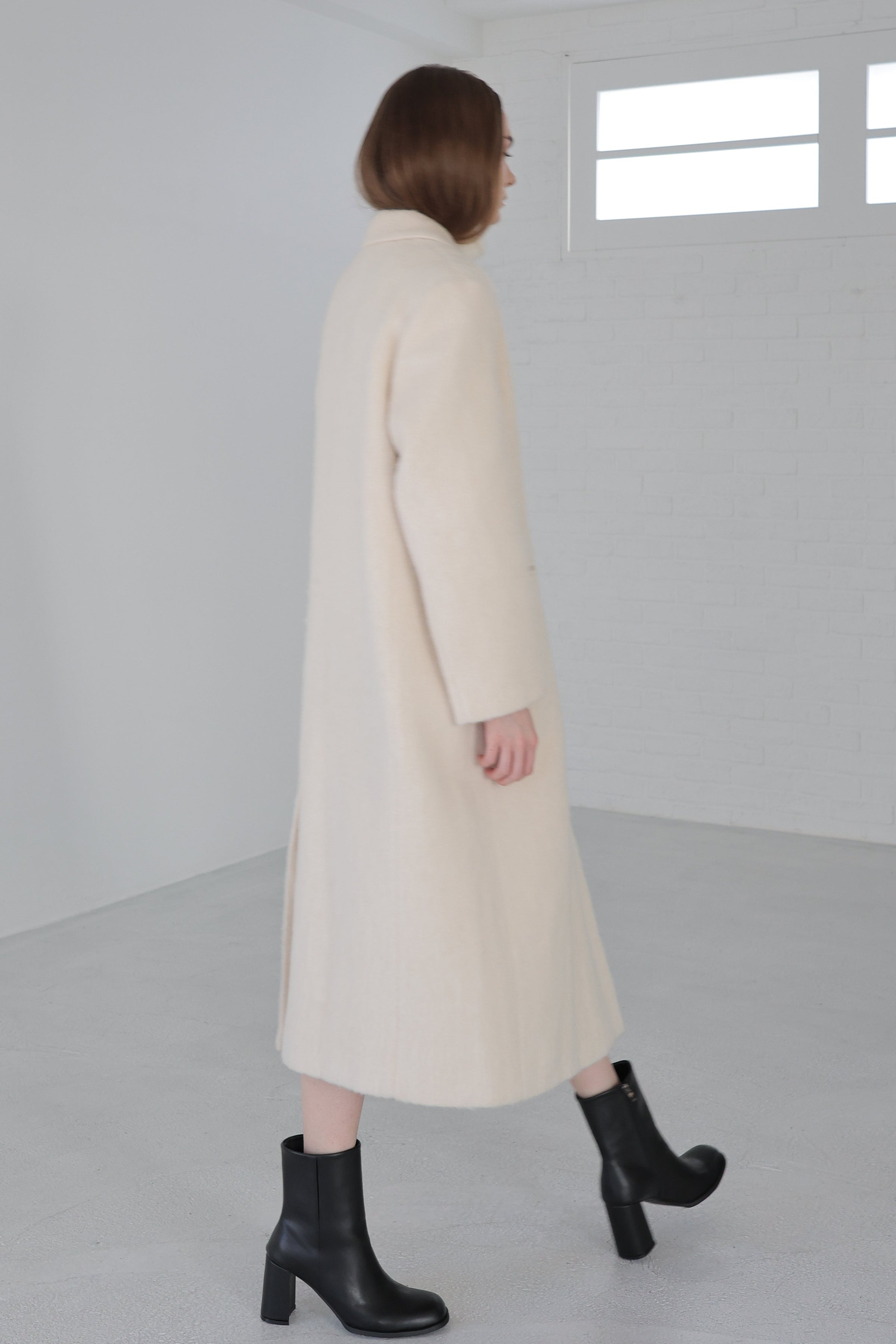 alpaca hairy long coat