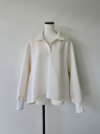open neck sweat top