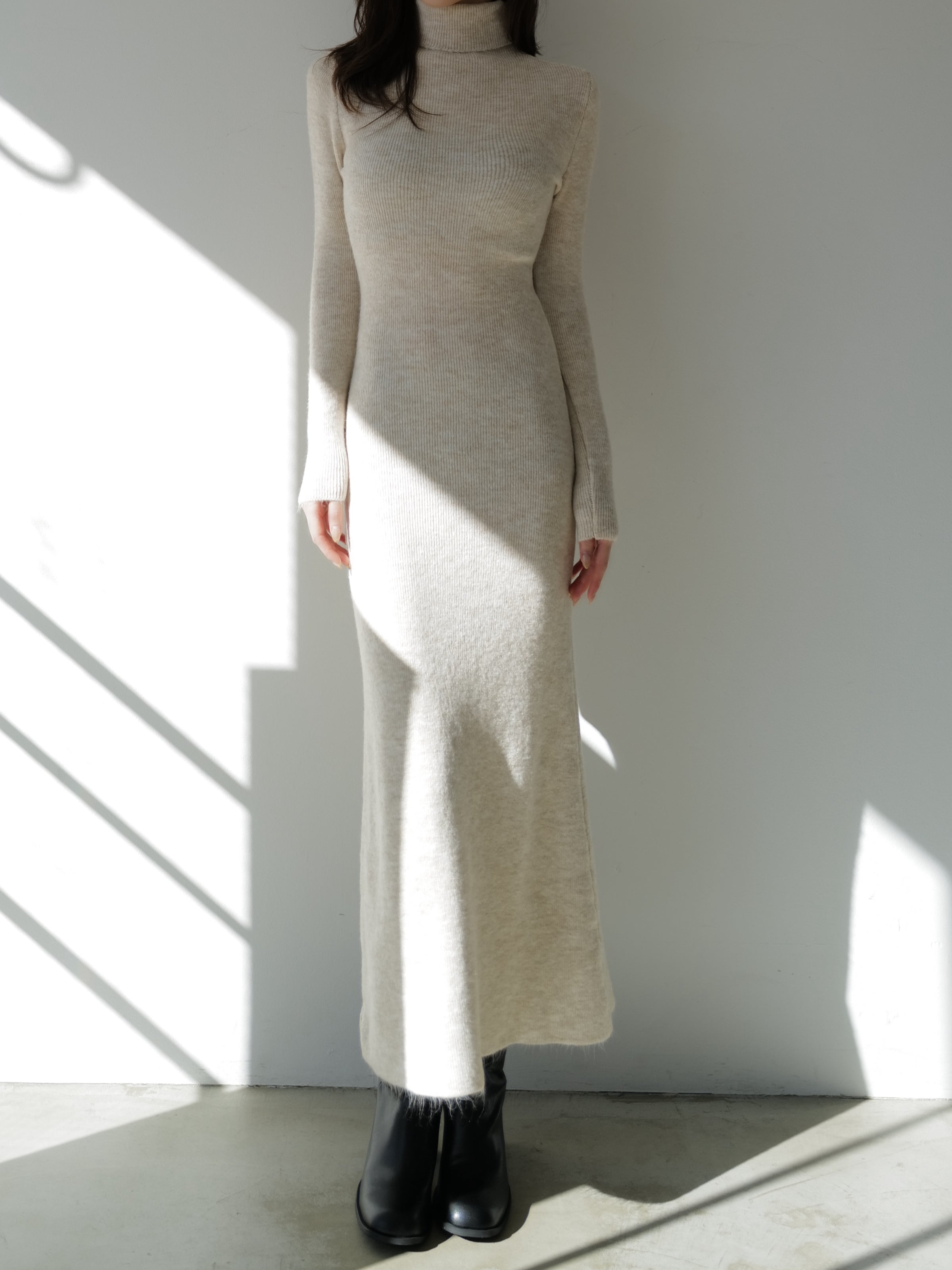 angora knit long dress