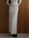 ruched waist long skirt