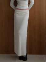 ruched waist long skirt