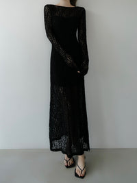 romantic lace sheer back dress