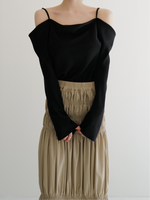 off shoulder silky blouse