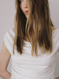 fluid drape neck top