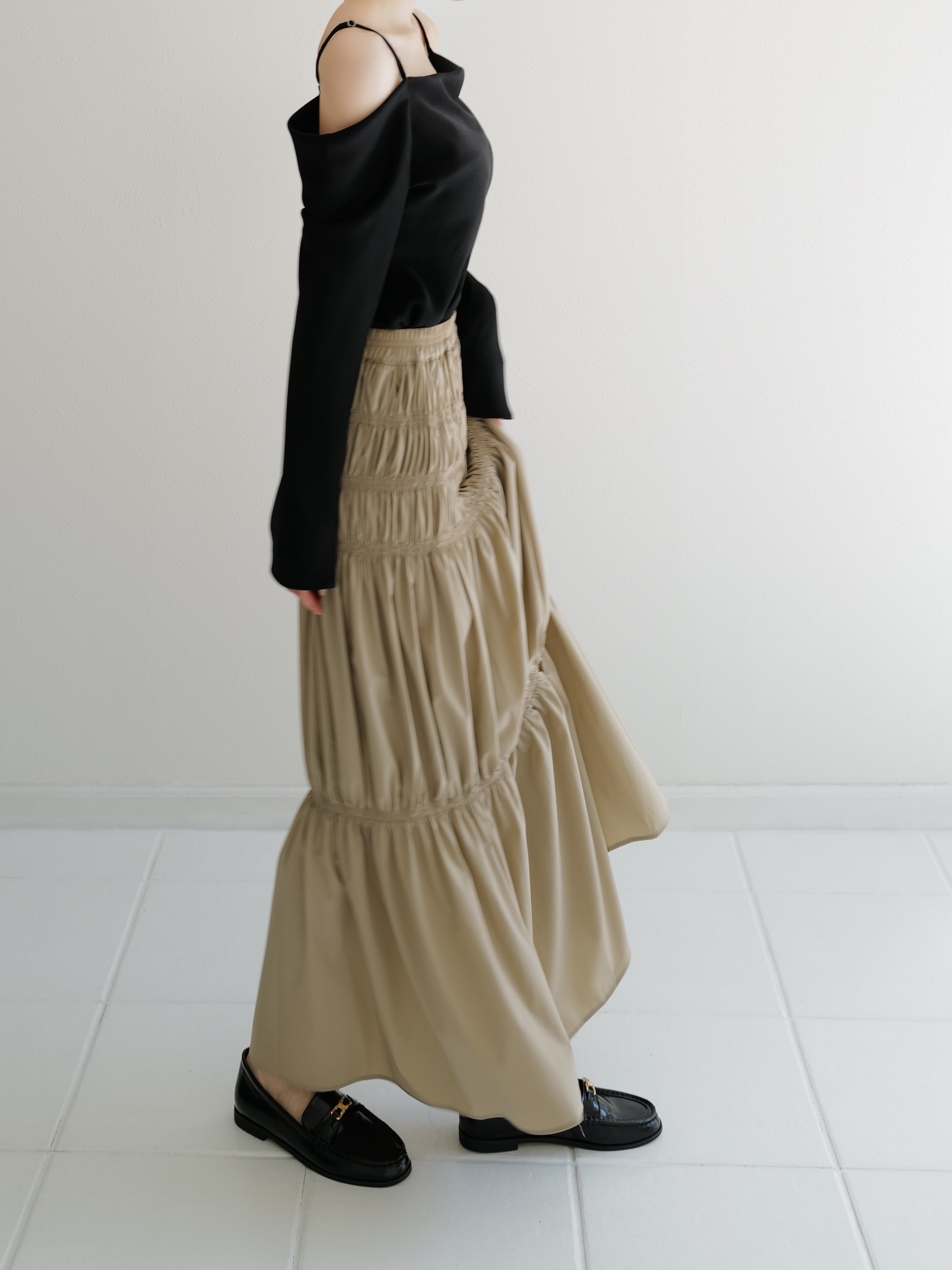 accently tiered long skirt