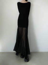 sheer layered maxi dress