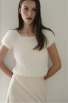 fuzzy cap sleeve top