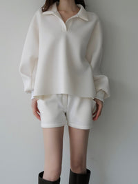 open neck sweat top