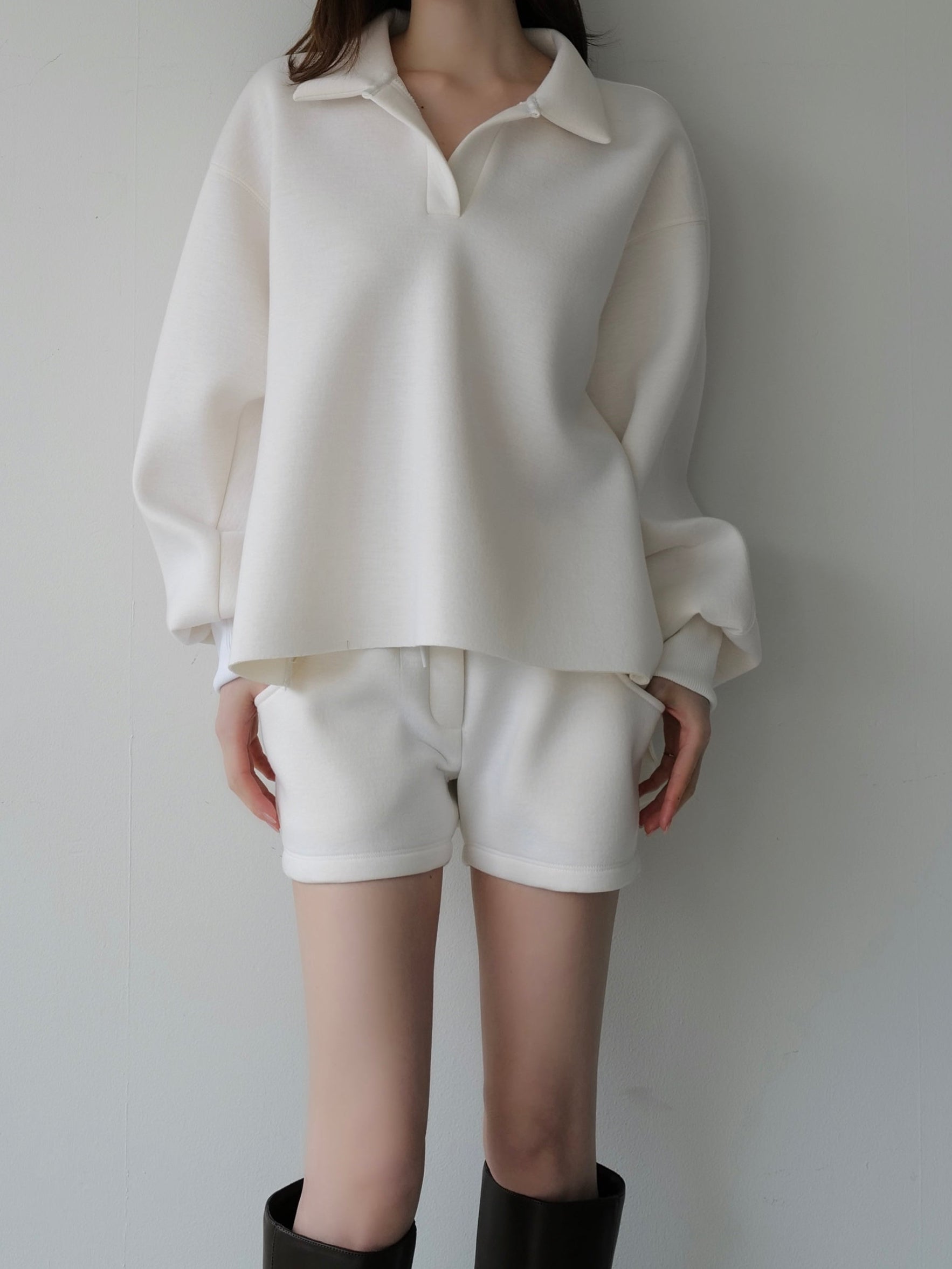 open neck sweat top