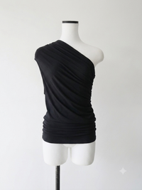 one shoulder drape top