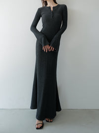 bell sleeve wool dress