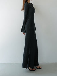 bell sleeve wool dress